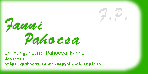 fanni pahocsa business card